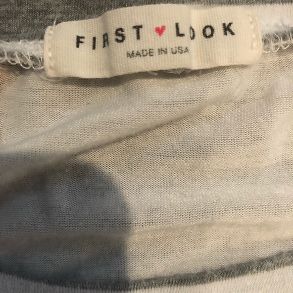 🍍First look Reglan baseball tee floral/ stripe🍍 - Picture 4 of 5